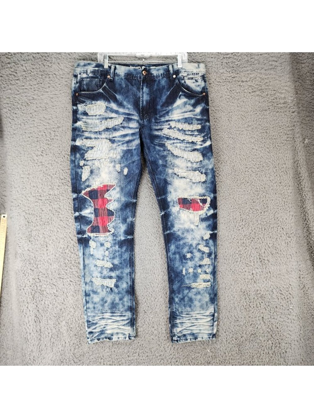 Born Fly Jeans Mens 40x34 Blue Stretch Denim Distressed Streetwear *Read*